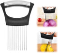 Onion Holder for Slicing, 2025 New Stainless Steel Onion Slice Holder Lemon Slicer Vegetable Cutter, Kitchen Gadgets Chopper Slicing Assistant Tool for Meat, Onion, Tomato, Potato (1 Pcs)